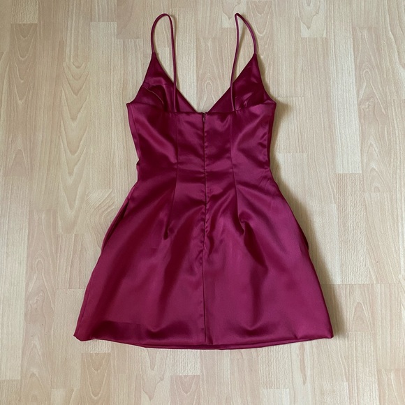 Burgundy Satin Dress - Picture 2 of 8